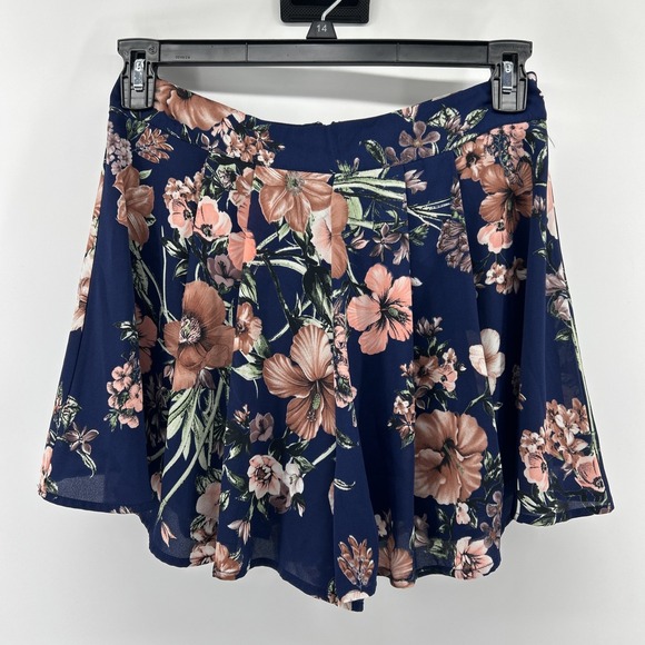 Pink Owl Pants - Pink Owl Skort Skirt Women's Large Blue Pink & White Floral Shorts Tennis Golf